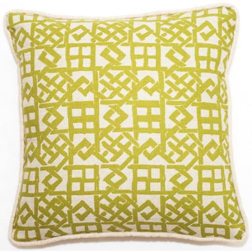 Yellow/Beige 18-Inch Corona Decor Lattice Pattern Throw Pillow Yellow/Beige 18-Inch Corona Decor Lattice Pattern Throw Pillow